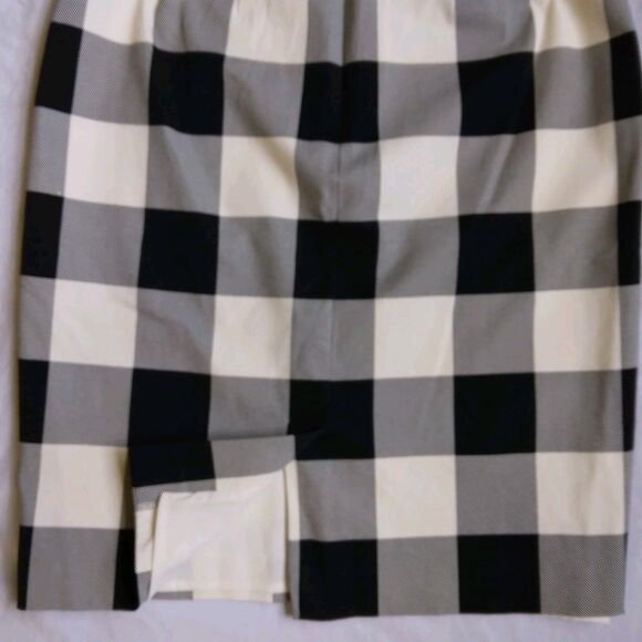 Talbots Pencil Skirt Black and White Checkered Plaid Women's Size 2 - Picture 9 of 9